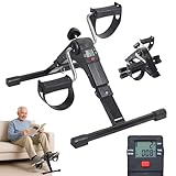 PORTENTUM Pedaltrainer für Senioren – Faltbar – LCD-Display mit 5 Funktionen – Beintrainer im Sitzen für Arme und Beine, kompakt mit Verstellbarem Widerstand – Tragbares Design als Mini Heimtrainer