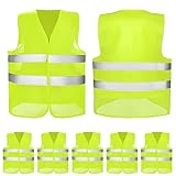 5 x Stück Warnwesten Auto, Gelb Warnweste, 2025 gemäß ISO20471, KFZ Sicherheitsweste, Erwachsene Warnschutzweste, EU Norm, high Visibility Vest, Sicherheits Set, Autozubehör