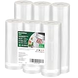 Bonsenkitchen Vakuumrollen 3 Rollen 28x600cm + 3 Rollen 20x600cm Vakuumierfolie - Profi Vakuumbeutel für Vakuumierer Lebensmittel Vakuumiergerät, Kochfest und Sous Vide Gefrierbeutel, BPA-frei, VB3211