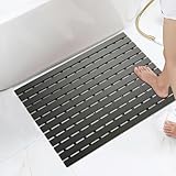 KARAT Antirutsch-Bädermatte für Nasszonen - 43 x 60 cm, Schwarz - Antibakterielle Fußmatte mit Drainagefunktion - Badematte, Duschrost, Saunarost, Nassraummatte für Umkleiden, Schwimmbäder, Bad