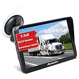 GPS Navi Navigation für Auto LKW PKW Aonerex 9 Zoll Navigationsgerät mit Sonnenschirm POI Sprachführung Fahrspurassistent 2022 UK & Europa Landkarte Lebenslang Kartenupdates