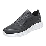 Générique Modische und sportliche Schuhe für Herren, Laufschuhe, Herren, Sneaker, Herren, lässig, Wandern, atmungsaktiv, Slip On Walking, rutschfest, atmungsaktiv, Schuhe, B Grey, 44 EU