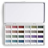 Fuumuui Aquarellfarben - 24 Deckende Aquarell Wasserfarbkasten mit Mischpalette | Hohe Deckkraft und Satte, Matte Farben | Perfektes für Künstler, Hobbymaler und Malerei-Liebhaber
