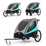 Kinderkraft NAVA Multifunktionaler 3-in-1-Kinderwagen: Fahrradanhänger, Kinderwagen für Zwei Kinder