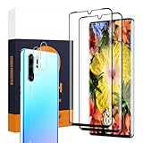 Cable Leader 2 Stück Hartglas für Huawei P30 Pro, keine Blasen, 2 Kamera-Displayschutz, abgerundete Kanten in 3D, hohe Empfindlichkeit, Härtegrad 9H, hochauflösender Displayschutz für Huawei P30 Pro