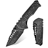 Klappmesser 9.45' Scharfe Taschenmesser Schwarzes, Stahl metall, Voll edelstahl, tragbare camping messer, Edc outdoor messer survival Jagdmesser, faltmesser einhandmesser tanto, multitool neck knife