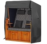 GARTENTECH Strandkorb Schutzhülle Winterfest 120 breit passend 110 breit 600D Oxford Gewebe UV-beständig Strandkorbhülle Abdeckung für Strandkorb