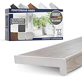 TJ Fensterbank Innen I 20 x 90 cm I Skandinavische Eiche I hochwertige PVC Fensterbank mit Seitenabschluss I Fensterbrett kratzfest & feuchtigkeitsundurchlässig I Fenstersims für Innen