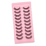 SHERCHPRY 10 Paare 7d Gekräuselte Falsche Wimpern Volle Falsche Wimpern Falsche Wimpern Natürlich Farbe Streifen Mädchen Wimpern Cluster-wimpern Einzelne Wimpern Zart Nachahmung Von