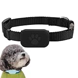 Mini Tracker Ohne ABO für Hunde,Katze,Bluetooth Haustier Locator für Hunde,GPS Ortung mit verstellbarem Halsband,wasserdicht,Multi-Personen-Betreuung,Kompatibel mit iOS und Android (Schwarz)