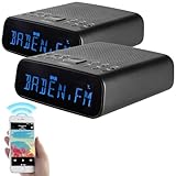 auvisio Uhrenradio Radiowecker: 2er-Set DAB+-Radiowecker, VA-Display, BT, 2 Weckzeiten, USB-Ladeport (Radiowecker Digital neu, Wecker mit Musik)