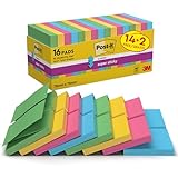 Post-it Super Sticky Z-Notes, Vorteilspackung, Packung mit 14 Blöcken und 2 Gratisblöcke, 90 Blatt pro Block, 76 mm x 76 mm, Farben: Grün, Gelb, Pink, Blau - Extra-stark klebende Notizzettel
