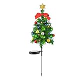 Solar-Weihnachtsbaumbeleuchtung, wetterfeste Gartenkappen | mehrfarbige LED-Dekorationen mit 8 Leuchtmodi für Terrasse, Balkon und Weihnachtsweg das Illu