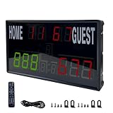 Anzeigetafel Elektronisch, Multifunktionale Dreistellige LED-Anzeigetafel mit Fernbedienung, Einstellbarer Helligkeit, Wandmontage-Design für Basketball, Fußball, Tennis, Tischtennis, Badminton-Spiele