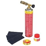 ROTHENBERGER Industrial RoFix Set 1800 Lötbrenner 6-teiliges Komplettset 650°C | inkl. Multigas 600 ml, 3x RoVlies, 1x Fittinglötpaste 100g, 1x Fittingslot 100g | 2,5 h Arbeitszeit | 35513