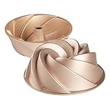 Erreke Gugelhupfform, Professionelle Qualität Kuchenform, Gugelhupf Backform, Sehr Widerstandsfähig, Doppelte Antihaftschicht, 1.8 Liter Kugelhupf Backform 24cm, Spiral