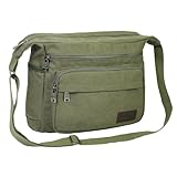 JAKAGO Wasserdichte Umhängetasche Herren,Multi-Tasche aus Segeltuch 15 Zoll Messenger Bag Arbeit Taschen für Herren & Damen,für Schule Reisen Arbeiten täglicher Gebrauch, Grün