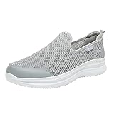 Herren-Netz-Slip-On-Schuhe, atmungsaktiv, weiche Unterseite, rutschfest, Outdoor-Sportschuhe, einfarbig, Wanderschuh, leicht, Trekkingschuh, modisch, lässig, Wanderschuhe, beige, 41 1/3 EU