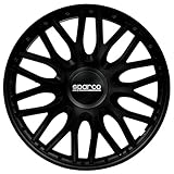 Sparco SPC1596BK Set Wheel Covers Roma 15-inch Black, Pulgadas
