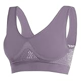 Kulken BH, Anti-Durchhängen, kabelloser Push-Up, atmungsaktiv, Anti-Durchhängen, Brust, kabelloser Komfort-Liftup-BH für Damen, Komfort Cool, dunkelviolett, S
