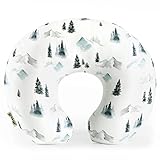 GRSSDER Stillkissenbezug Stretchy Minky Abnehmbare Stillbezüge für Stillkissen, Ultra Weich Bequem Schonbezug für Baby Jungen, Wild Forest Muster