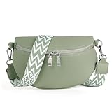 TANTOMI Umhängetasche Damen Bauchtasche Damen PU Leder, Crossbody Bag Damen Breiter Gurt, Damen-Umhängetaschen Bauchtasche Damen Stylisch, Gürteltasche Damen Elegante