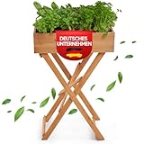 Sonnweg Kräuterhochbeet für Balkon Garten Terrasse [für jeden Gärtner geeignet] Hochbeet Kräuterbeet Gemüsebeet Salatbeet aus FSC Holz (Platzsparend)