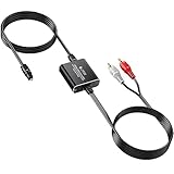 eSynic DAC Digitaler optischer Koaxial-Toslink-auf-Analog-Konverter Links/rechts RCA Audio-Adapter für PS3 360 HDTV Blu-Ray DVD Sky HD TV-Box
