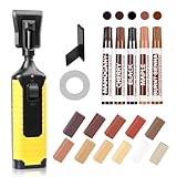 Laminat Reparaturset, 11 Farben Holz Vinyl Möbel Parkett Reparaturset Hartwachs Reparatur set Ausbesserungsmarker Abdeckung von Kratzern, Flecken, Rissen, Löchern für Holzkitt Vinylboden Holzboden