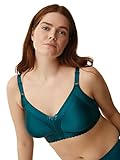 Naturana® Minimizer BH ohne Bügel [Cup B-G] maximaler Halt Dank Perfekter Schnittführung & Breiten Trägern I Eleganter BH Minimizer für eine optisch kleinere Cupgröße 85 Dunkelgrün B