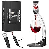 Zaxiva Luxus Wein Dekanter Set, Hochwertiger Rotwein Dekanter mit Weinbelüfter, Vakuum Weinstopper & Eleganter Korkenzieher, Perfektes Wein Zubehör für Weingenuss