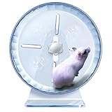 Hamsterrad,Silent Hamster Rad,Silent Wheel,Ruhiges Hamster Rad,Super-Silent Hamster Übungsrad,Einstellbarer Stand Silent Hamster Rad für Hamster,Mäuse,Kleintiere (Transparent, Ø18cm)