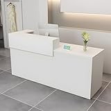 CCUKTFN Empfangstheke, Empfangstresen, Rezeption mit Schublade und offenen Regalen, 100–180 cm Rezeptionstheken, modern für Büro, geeignet für Salons, Büros, Lobbys, Einzelhandelsgeschäfte