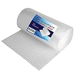 Luftpolsterfolie für Verpackungen und Versand, kleine transparente Luftblasen, 750 mm (750 mm x 50 m)