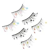 SHERCHPRY 3 Paare Pailletten falsche Wimpern gefälscht farbig künstlich Fälschung Glitzer Lash -Cluster Glitzer Wimpern falsche Augenwimpern bunte wimpern Nachahmung von