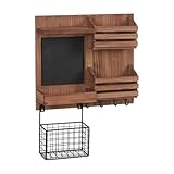 Fenteer Mail Organizer Wandhalterung Holz Mail Schlüsselhalter für Küche Flur Bauernhaus