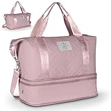 Geestock Reisetasche Damen, Sporttasche Weekender Handgepäck Tasche mit Schuhfach, Leichte Kliniktasche Geburt Duffel Bag Für Flugzeug, Gym, Reise (Rosa)