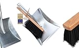 ToolSpace Kehrschaufel und Handbesen mit Kunstborsten | Buchenholz Handfeger & Edelstahl Kehrblech | Robuste Kehrgarnitur für Garten | Kamin und Kohlenschaufel | 1 x Besen und 1 x kehrschaufel Set