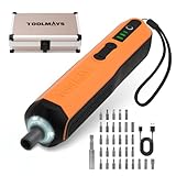 TOOLMAYS 4V Akkuschrauber Set, 32-tlg. CRV Bit-Set, 1,5Ah Mini Akkuschrauber mit Intelligente Stopptechnologie und 3 Drehmomenteinstellungen, Verpackung in Aluminiumkisten, Ideal für Geschenk