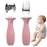 CGACCSD Babybesteck-Set | Besteck für Babys und Kleinkinder | sichere Kinderutensilien aus Edelstahl mit rutschfesten Griffen für Mädchen und