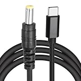 QUARKZMAN 2 Stück 5FT USB C zu DC PD Power Fast Charging Kabel, 5,5mm x 2,5mm 65W/12V DC Power Kabel, Typ C Eingang 3A Adapter Jack Konverter Schreibtischlampe (Schwarz)