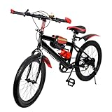 Linanty 20 Zoll Mountainbike, Rotes Mountainbike für Erwachsene & Jugendliche, Männer und Frauen Fahrrad aus Kohlenstoffstahl mit Gangschaltung und Wasserflaschenhalter, maximale Belastung 85 kg
