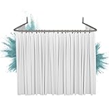 Erica Winkelstange Dusche 85x95x85 cm, Winkelstange Duschvorhang, Wandmontage ohne Deckenbefestigung - Grau glänzende Pulverbeschichteter Stahl, 100% Rostfrei