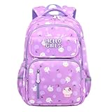 2023 Kindertasche, Schultasche, Mädchen, Schultasche, spritzwassergeschützt, Cartoon-Umhängetasche, Tagesrucksack, Schulbedarf, violett