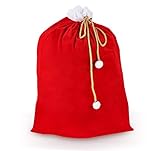 ilauke XXL Weihnachtssack- Nikolaussack Weihnachtsmann Sack- Geschenksack aus Samt für Weihnachten Geschenke (Rot und Weiss, 70 x 100 cm)
