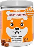 Gelenktabletten Hund 135 Kauhappen mit Grünlippmuschel Teufelskralle und Glucosamin 100 % natürlich für Gelenke Knochenschutz bei Arthrose