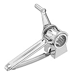 ZUNOXAZ Edelstahl Kurbel Käsereibe Handkurbel Reibe Zester und aus Lebensmittelechtem Stahl Rostfrei Silber Küchenhelfer