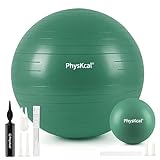 PhysKcal 75cm Green Dicker Gymnastikball und 23 cm Pilatesball Set, Anti Burst Gymnastikball, Anti-Rutsch-Sitzball, Balanceball, Yogaball für Zuhause, Fitnessstudio und Büro