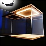 Acryl Vitrine Acrylvitrine mit LED-Beleuchtung und Fronttür, Stapelbare Große Transparente Acryl-Sortimentsbox für Figuren, Staubdichte Vitrine(45x45x60cm(18x18x24in))