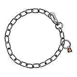 Sprenger Hundehalskette mit Sprenger Haken aus Edelstahl rostfrei 3 mm I Größe individuell einstellbar I Halskette - schwarz, 45 cm